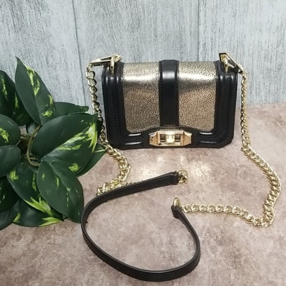 Rebecca Minkoff black & gold Mini Love Crossbody